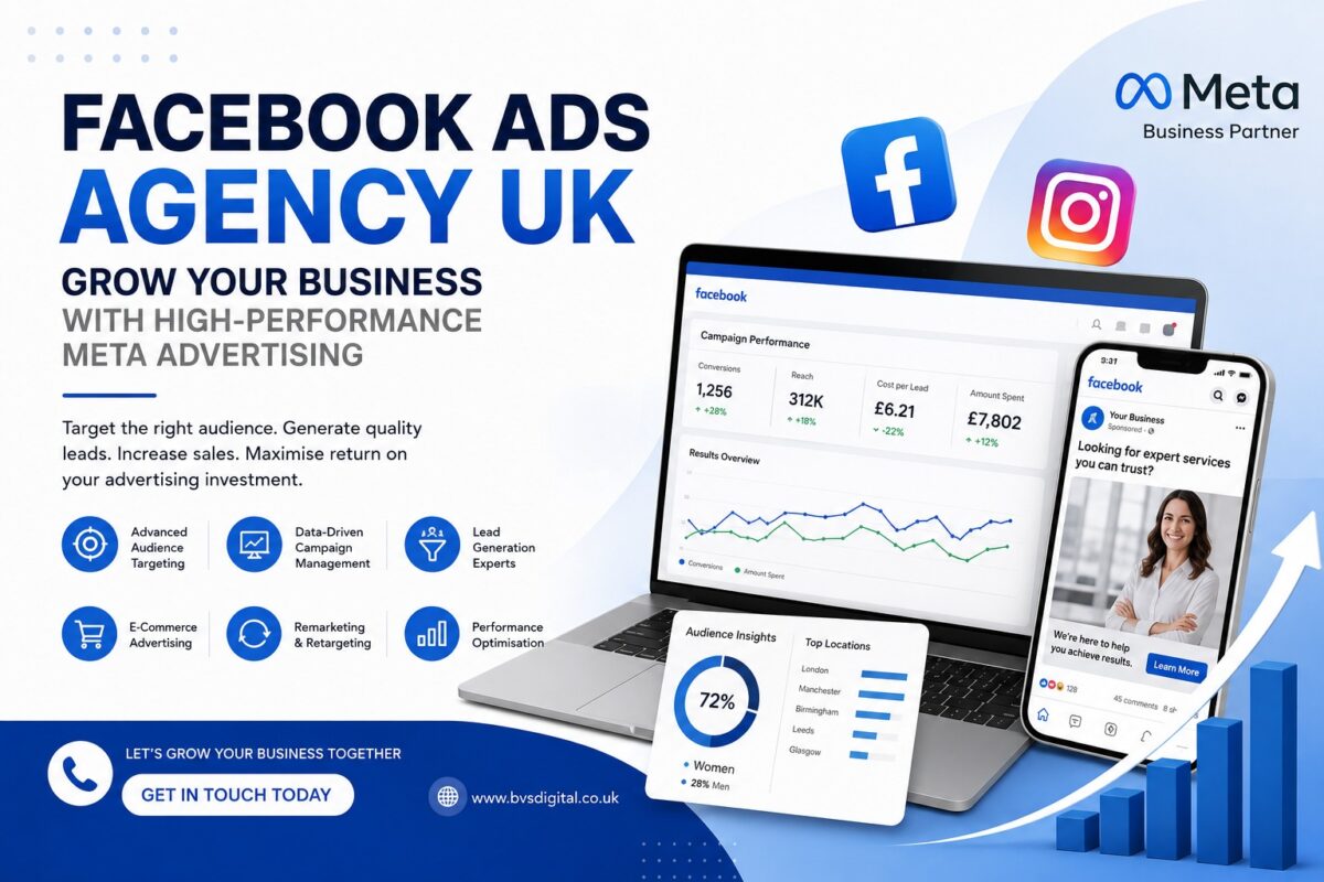 Facebook Ads Agency UK managing Meta advertising campaigns for business growth